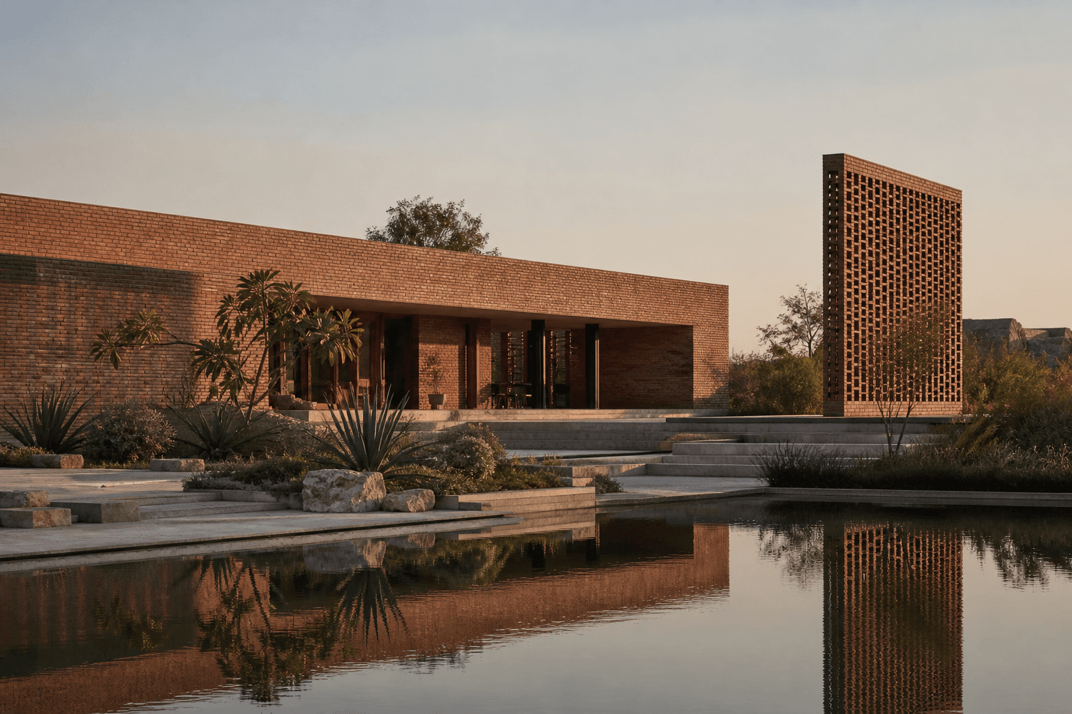 Shadow Courtyard, a fictional architectural application of Kilnora brick